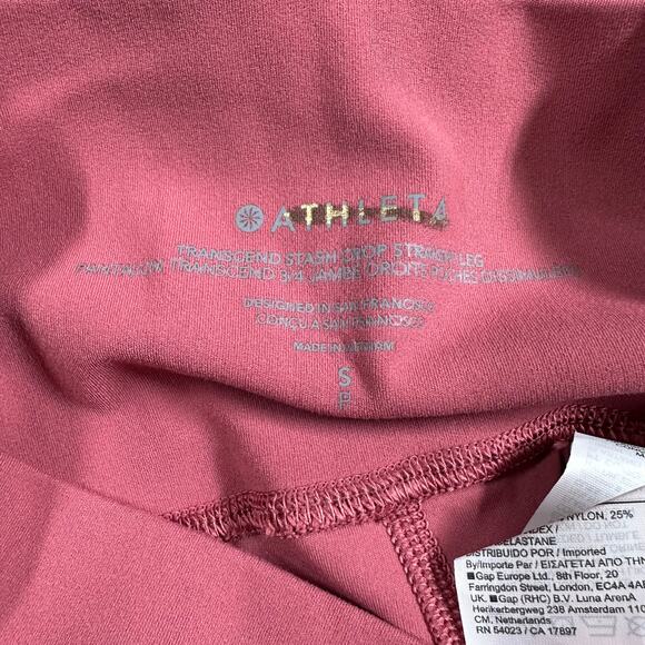 Athleta Transcend Stash Crop Straight Leg Berry Rose Women's Size Small NWT - Picture 5 of 11